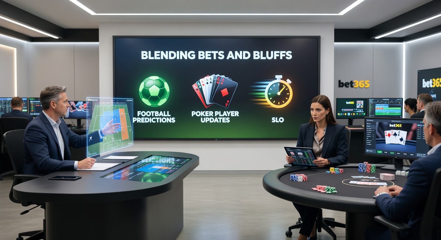 Dynamic split-screen from Bet365 video showing soccer goal celebration, poker bluff reveal, and slot jackpot spin