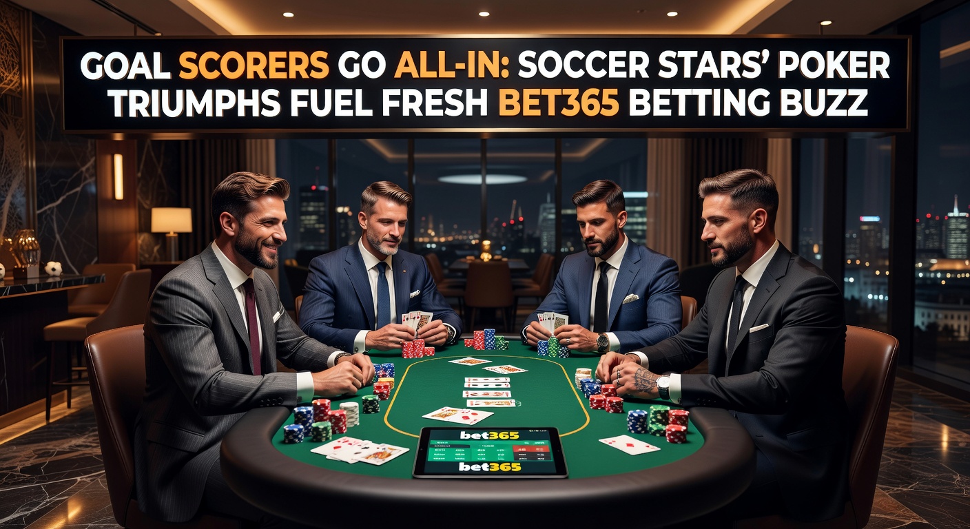 Soccer player raising stakes at a high-stakes poker table, blending pitch intensity with card game strategy