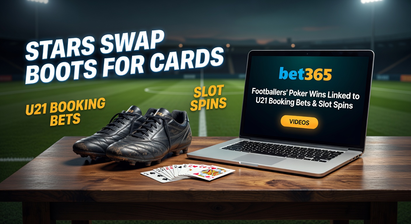 Soccer star shuffling poker chips at a high-stakes table, blending football intensity with card game focus