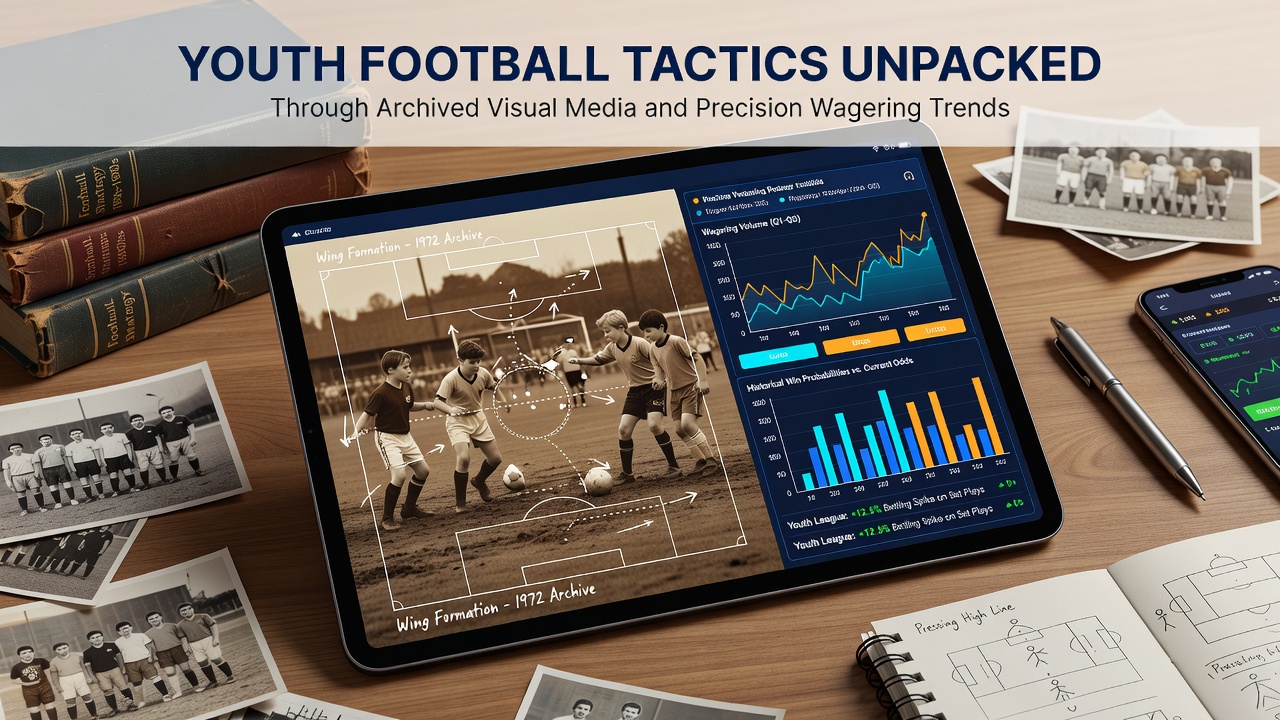 Archived youth football match footage showing tactical formations on an old pitch