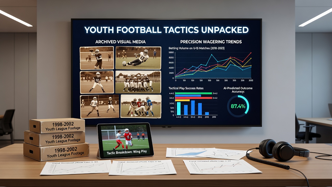 Youth players executing a pressing tactic during a match captured on archival video